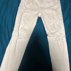 ripped white american eagle jeans