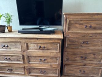 Rustic Wood Dresser Set of Two
