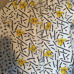 Pokémon Boys Collared Button Up Shirt Size Medium 8
