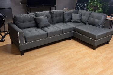 Gray sectional sofa couch