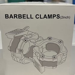 Olympic Barbell Clamps Collars Quick Release Pair Weight Clips For 2 Inch Barbell Black.