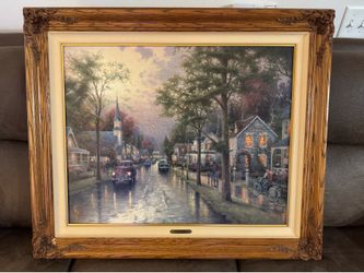 Thomas Kinkade Canvas Print - Hometown Morning - Hometown Memories VI