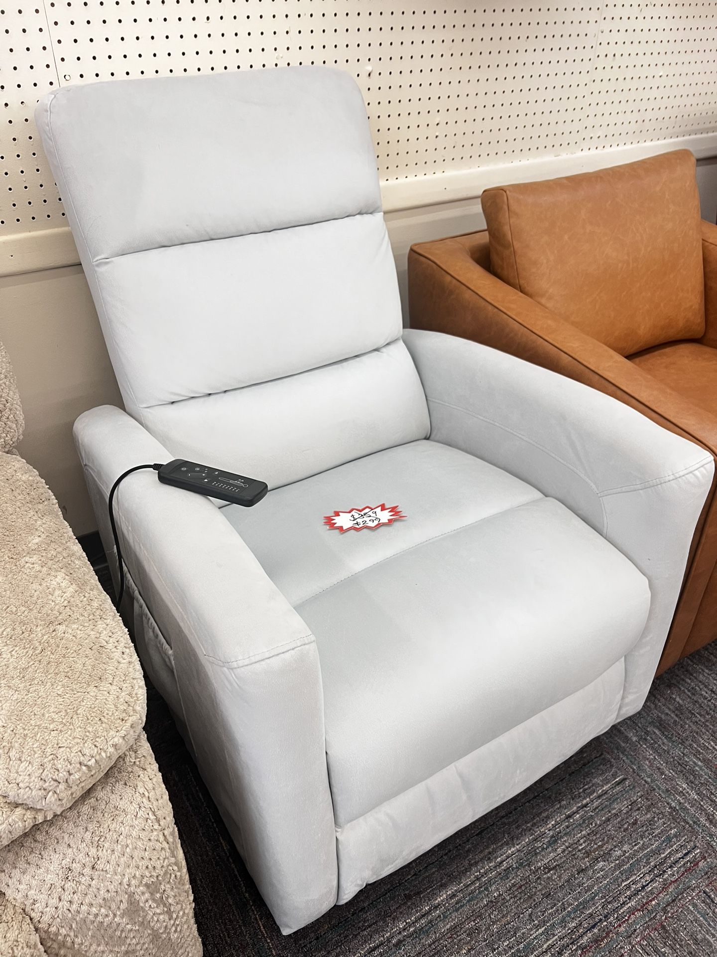 Glider with Massager, Swivel Glider with Massager, Easy assembly Glider Chair, Mist gray, New