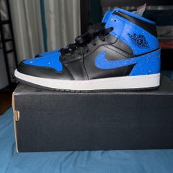 Jordan 1- Mid-Royal Paint Splatter 