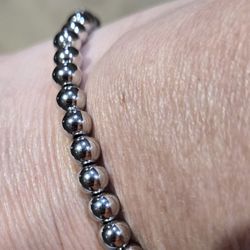 Sterling Silver Stretch Bead Bracelet 6mm