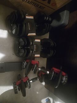 Adjustable Dumbells w/Bowles Weight Bench