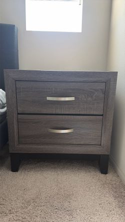 Modern Dark Gray 2-Drawer Nightstand / Bedside table
