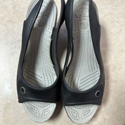 Crocs Wedge Sandals Black 