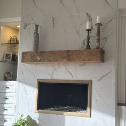 Reclaimed wood mantel