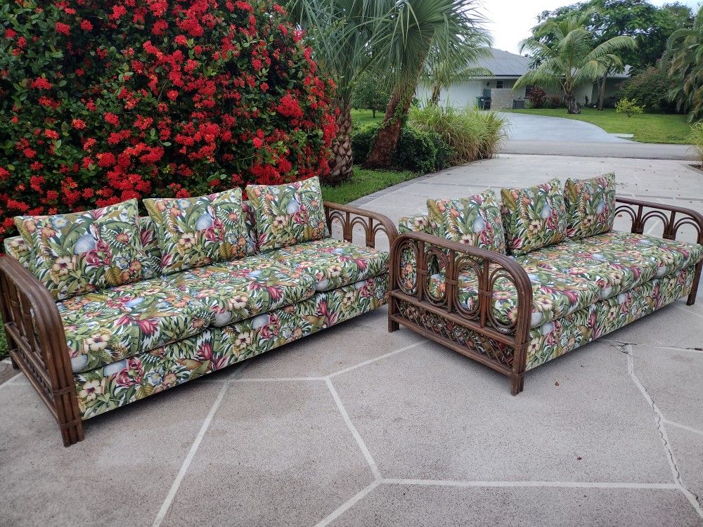 Two Tropical Themed Sofas