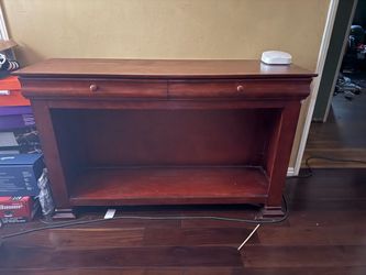 Cherry Wood Console Table with Drawers