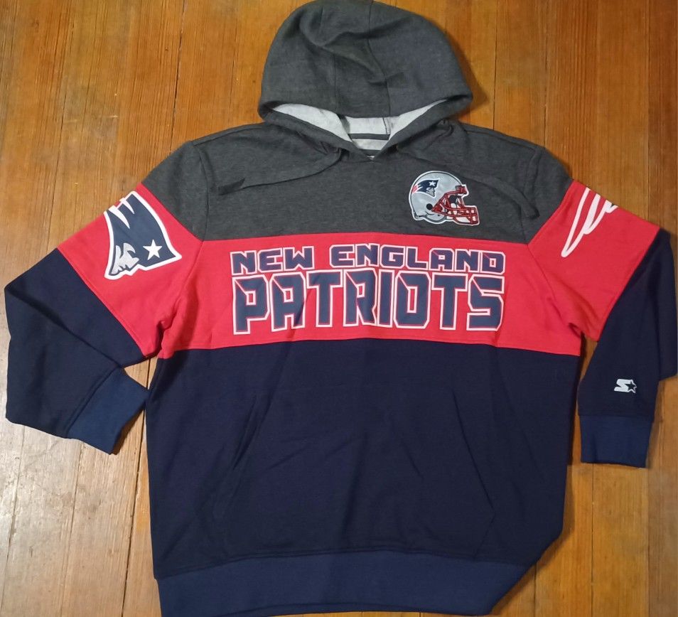 New England Patriots Men's Size Xlarge Hoodie Stitched Logo Patch Kangaroo Pocket Maye