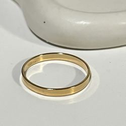 14K Gold Filled Vintage Shiny Classic Rings Women Minimalist Band Ring Unique