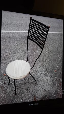 Mid century modern iron highback chair atomic retro 1950's