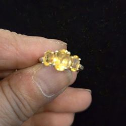 Genuine Brazilian Citrine Ring 