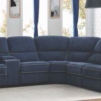 Brand New 6 Piece Navy Blue Power Reclining Sectional