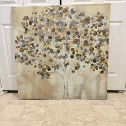 Beautiful brand new 40” × 40” wall art. Hanging hooks still covered (never used). (MUST SELL TODAY)