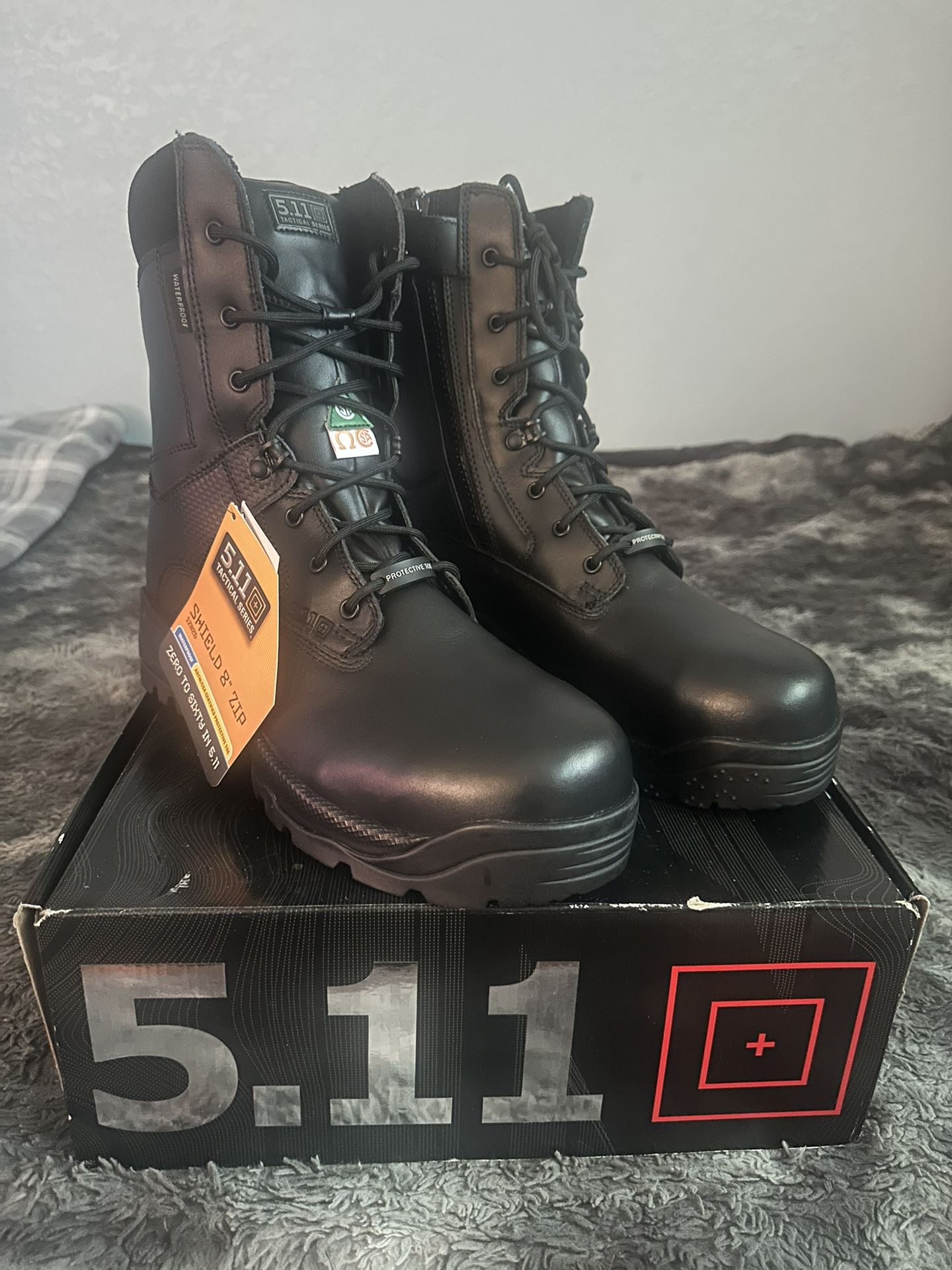 5.11 Shield 8” Zip ASTM/CSA Composite Protective Toe Waterproof Boots 