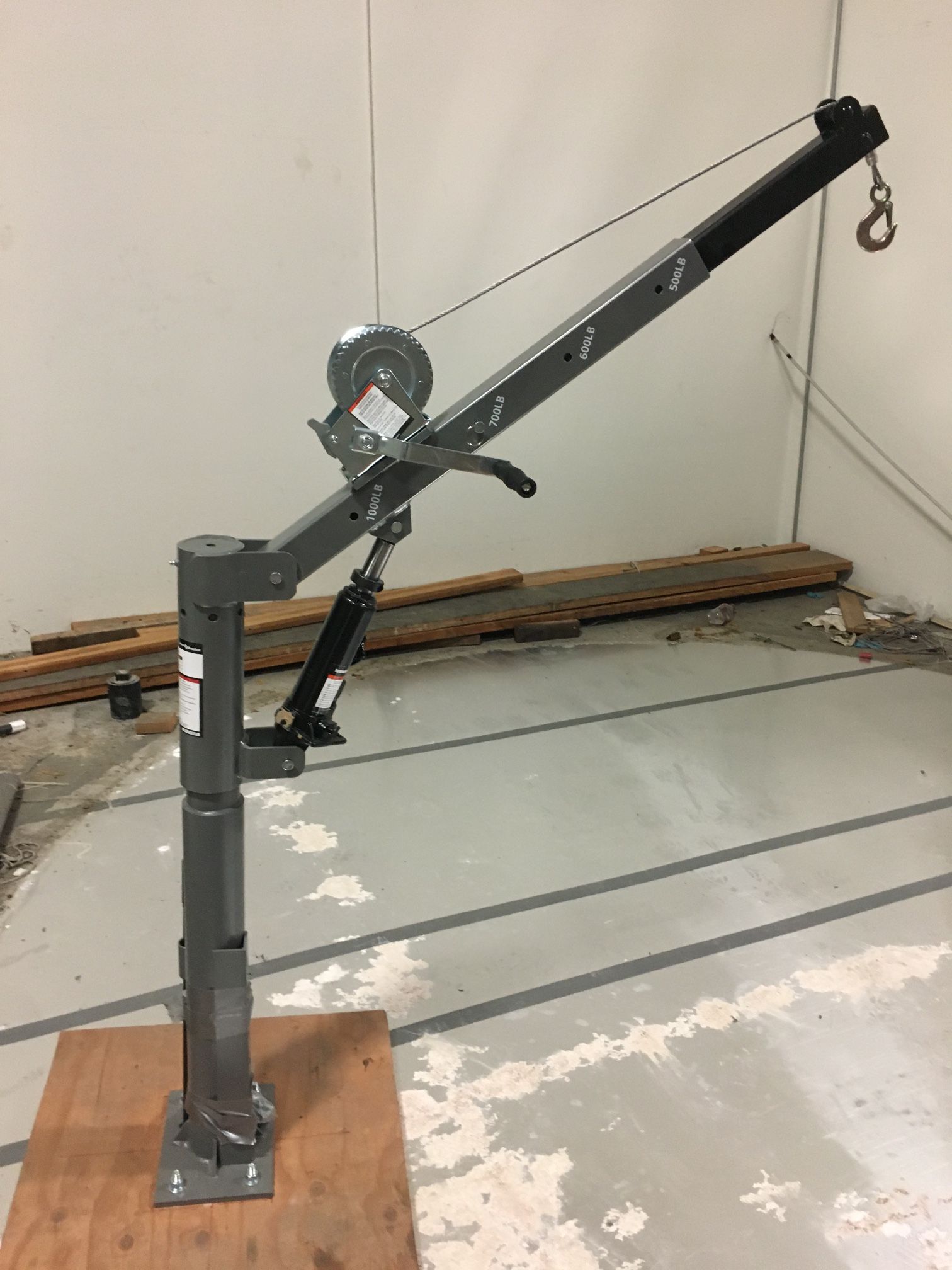 Haul-Master 1/2 Ton Capacity Pickup Truck Bed Crane with Hand Winch