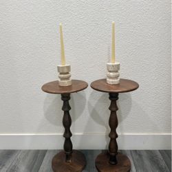 Mid-Century Mango Wood Curved Designer End Tables | Side Tables