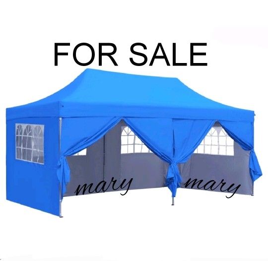 10x20 Heavy Duty Pop Up Canopy Tent with 6 Sidewalls, All Weather Wind Waterproof Outdoor Party Tents for Parties Commercial Wedding Canopy Gazebo wi
