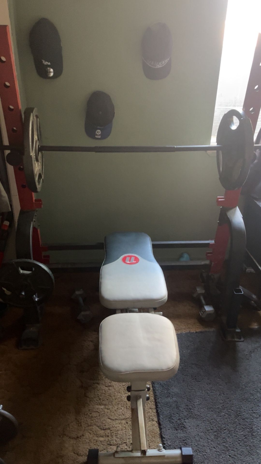 Adjustable Bench Press With Weights