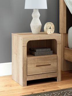 Kinlanni Tan One Drawer Nightstand (Online Special Price)