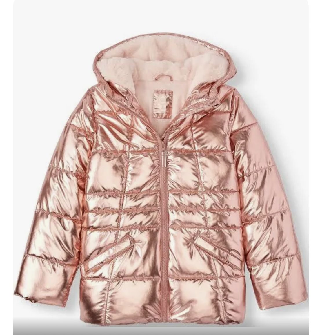 Wonder Nation Rose Metallic Pink Quilted Jacket