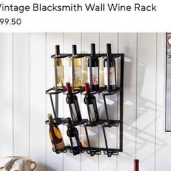 Pottery Barn Vintage Blacksmith Wall Wine Rack