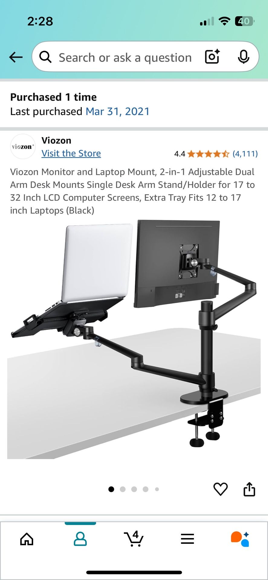 Laptop And Monitor Mount