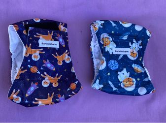 Barklincharm Dog Diapers – Space Print, Set of 2