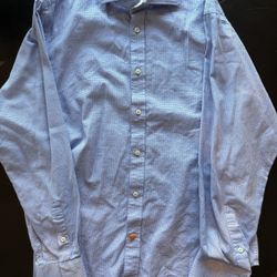 Thomas Dean medium men's long sleeve button down blue for dress or casual, $10 cash. Must meet in person for delivery. 
