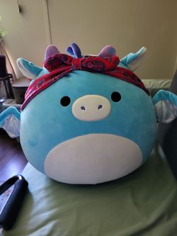 Squishmallow Large Blue Dragon Plush