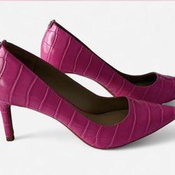 Michael Kors hot pink embossed heels