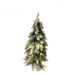 Set Of 2, 11.5” Flocked Prelit Christmas Trees