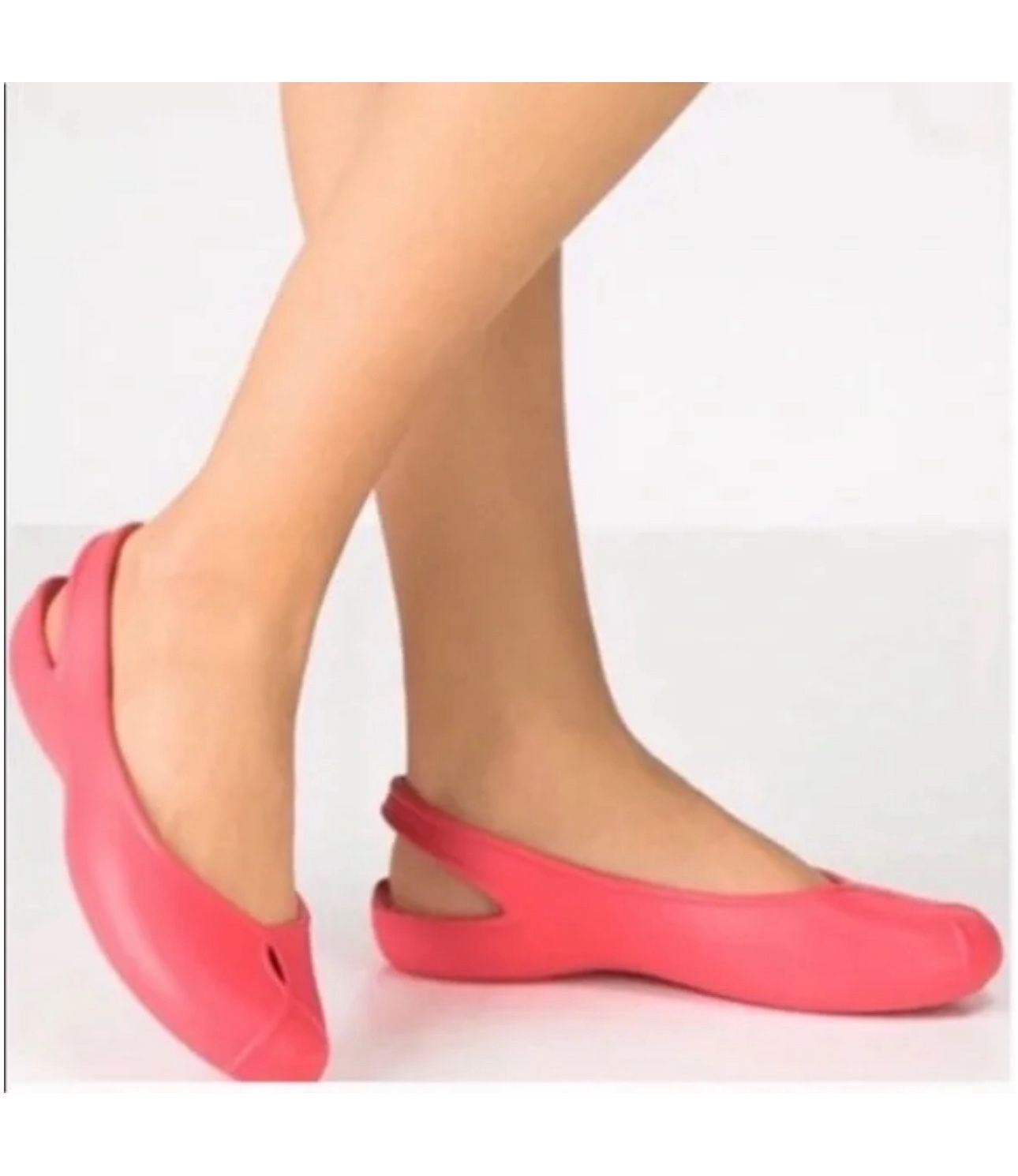 Women’s Crocs Olivia II Slingback Slip-On Flats Coral Pink Shoes Size 7