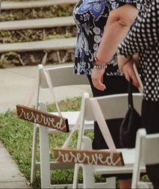 Set Of 4 Reserved Wedding Seat Signs