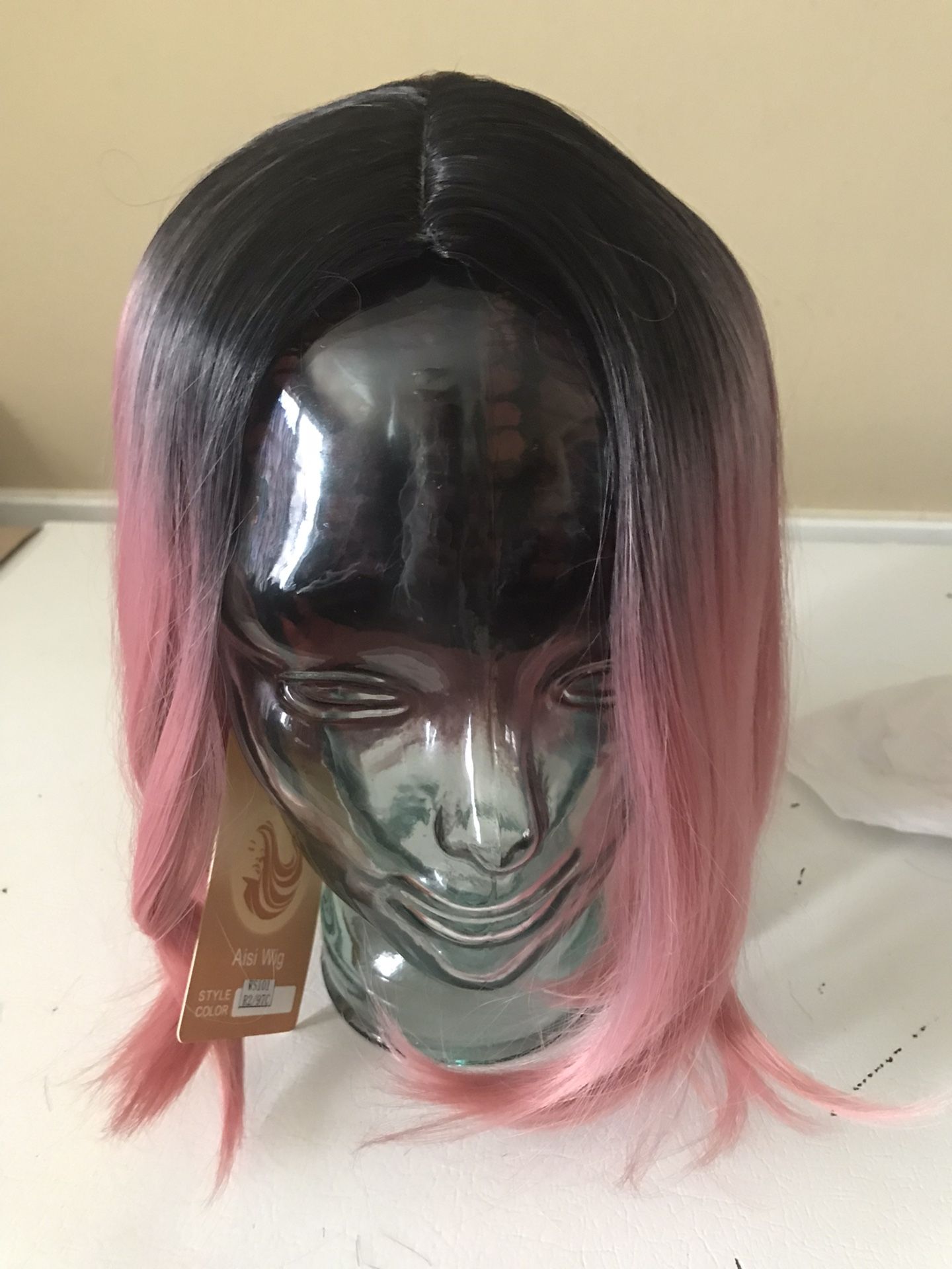 Pink Black Bob Wig New