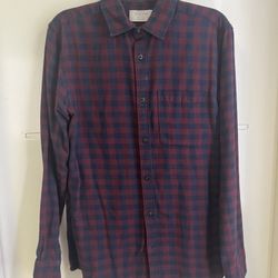 Jack and Jones maroon burgundy plaid flannel SZ medium