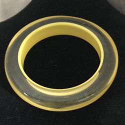 Vintage Lucite Wide Yellow Bangle Bracelet Great Condition!