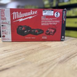 M18 18-Volt Lithium-Ion Starter Kit with One 5.0 Ah and One 2.0 Ah Battery and Charger