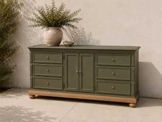 Olive Green 9 Drawer Dresser Buffet Sideboard Credenza Cabinet