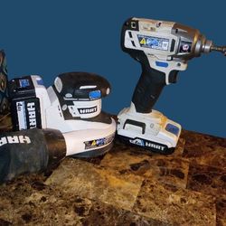 Hart 20v impact Gun And Orbit Sander With two Batteries (1-4ah And 1-2ah