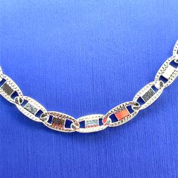 925 Sterling Silver 20” Valentino Necklace 18.50g 5.3mm 194065