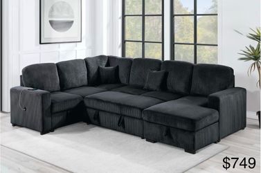 Sectional sleeper with storage
