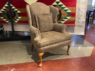 Succulents Floral Wingback Armchair
