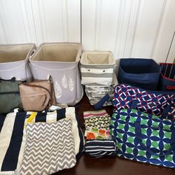 Assorted Bags And Storage Bins