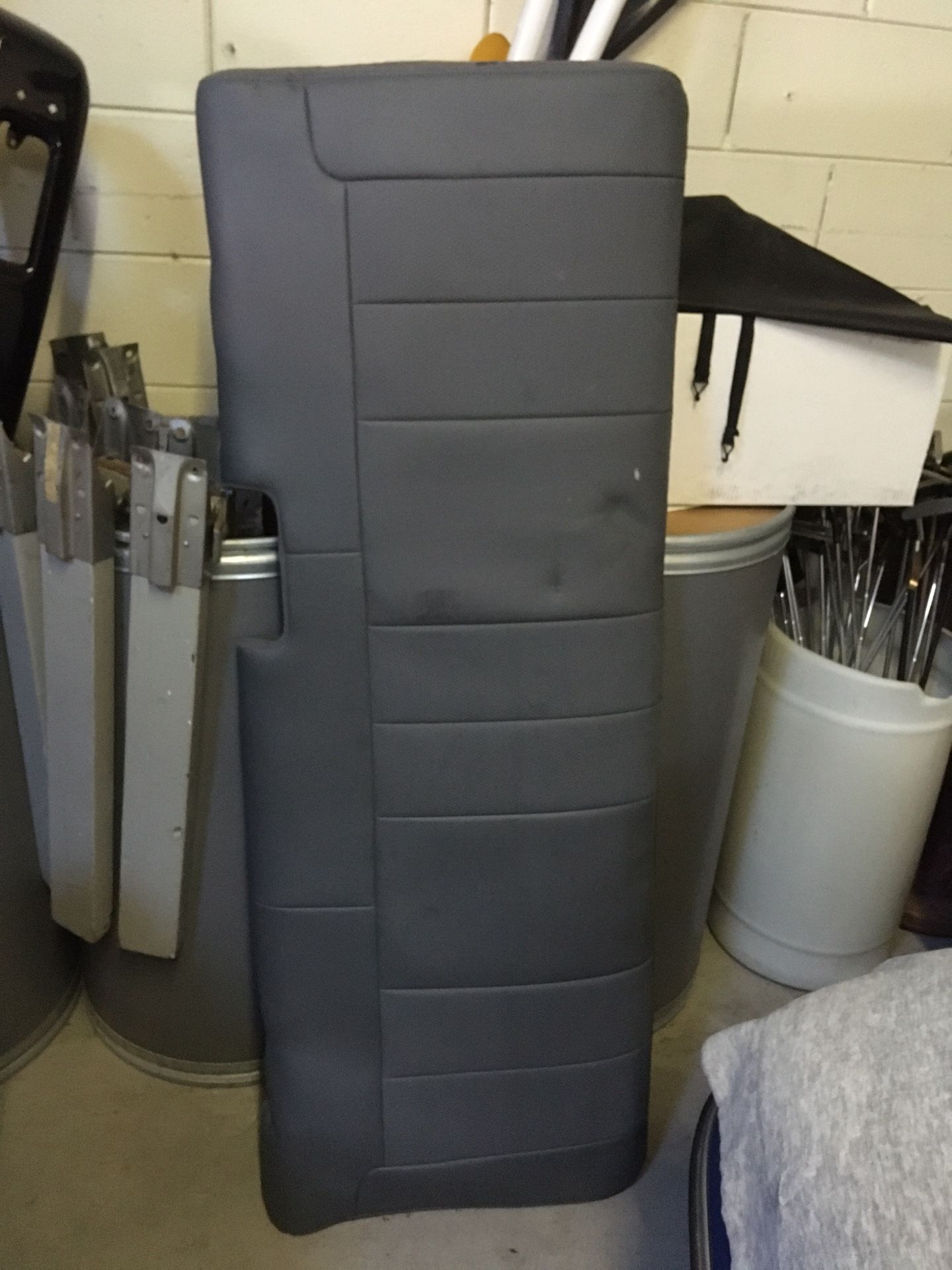 Used Ford Parts- Ford F-350 rear bench BACK in gray leather-