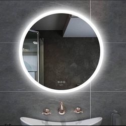 LED Bathroom Vanity Mirror for Wall - 28” x 28” Smart Memory LED Bathroom Mirror, Anti-Fog Touch Switch Smart Makeup Vanity Mirror with 6500k high Lum