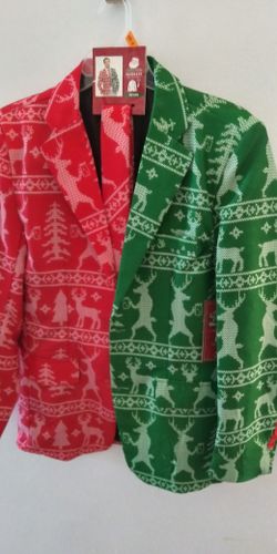 NEW Christmas Men
Jacket Blazer & Tie
Ugly Sweater Style
Size Medium